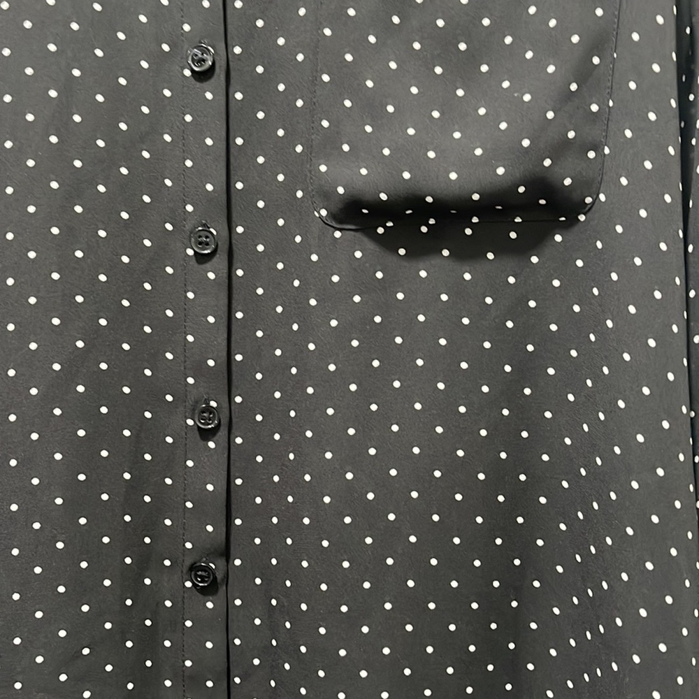 Chico's womens black with dots long sleeve blouse size 3 GUC - Picture 3 of 13